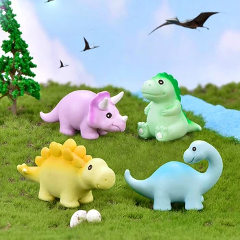 1 Vnt Miniatiūrinių Moss Animacinių Filmų Mielas Dinozauras, Smulkių Gyvūnų Dervos Keychain Maži Dekoratyviniai Amatų Papuošalai