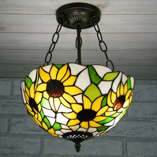 12inch Europos tiffany stiliaus sun flower pendant light miegamasis, svetainė, Miegamasis E27 110-240V