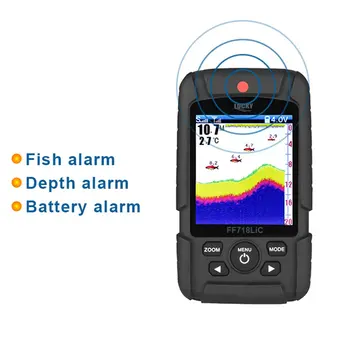 2021HOT FF718LiC-W Vandeniui Žuvų Ieškiklis Monitorius su LCD Spalvotas Ekranas, Belaidis Smart Echolotai Jutiklis Žuvies Gylio Signalas