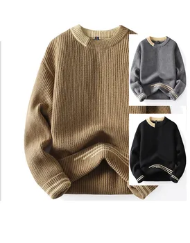 2022 m. Rudens ir žiemos naujas aukštos kokybės vyriški puloveris apvalios kaklo megztinis sutirštės korėjos mados vyrų megztinis, striukė M-3XL