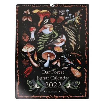 2022 Tamsus Miškas Sieninis Kalendorius Iliustracija Kalendorius Studijų, Darbo Laiko Planavimo, Dekoravimo, Dovanų Šeimos Kalendorius