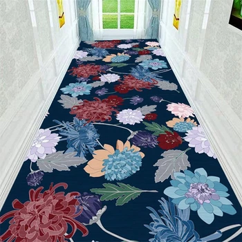 3D Gėlių Spausdinti Koridoriaus 80 * 200cm Ilgio Koridoriaus Kilimas ir Miegamasis, Gyvenamasis Kambarys, Virtuvė, Vonios kambarys Anti-slip Durų Kilimėlis