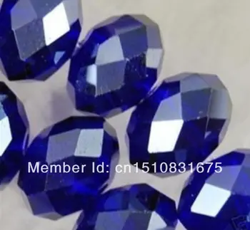 500pcs Mėlyna Kristalų, Stiklo Prarasti Karoliukai 4x6mm 