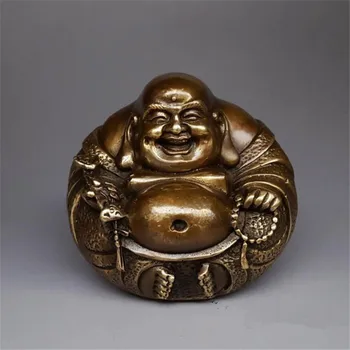 Antikvariniai vario Budos Maitrėjos pasisekė geras feng shui dekoratyviniai apdailos procesas