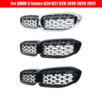 Automobilio Stilius Viduryje Grotelės BMW 3 Serijos G20 G21 G28 2019-2020 ABS Plastiko Bamperio Grotelės Auto Centras Grotelės Vertikali Juosta