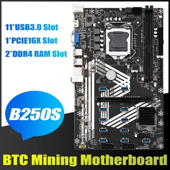 B250S BTC Kasybos Plokštė LGA1151 11XUSB3.0+1XPCIE 16X Lizdas DDR4 SATA 3.0 USB3.0 ETH Miner Plokštė