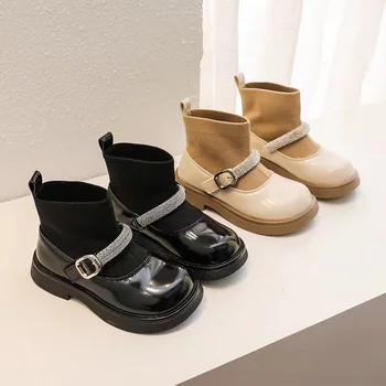 Blizga kalnų krištolas batai rudens-žiemos 2022 nauja vaikų vieno batai minkštas soled mados mergaičių princesė batai 1-15 metų