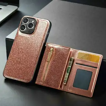 Blizgučiai Atveju Iphone, 14 Pro Max Atveju Magnetinio Piniginė Kišenėje Coque 