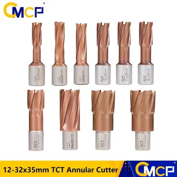 CMCP TCT Žiedinių Cutter Su Weldon Kotu Skersmuo 12-32x35mm TCT Metalo Core Grąžtas TiCN Padengtas Tuščiaviduriai Gręžimo karūnos