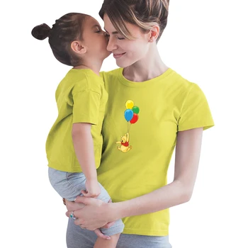 Disney Pūkuotukas Balionas T-shirt Mama Dukra Kūrybos Madinga 2021 Atvykusių Šeimos Atrodyti Populiarus Karšto Pardavimo Harajuku Pagrindinio Tshirts