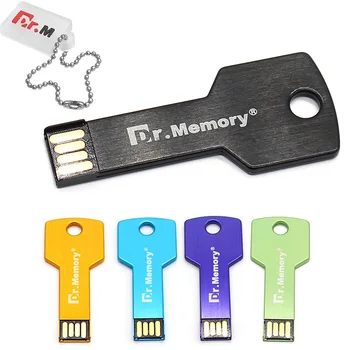 Dr. Atminties Raktas Flash Drive 32GB 64GB Metalo Pendrive 16GB 8GB Vandeniui Pen Drive USB 2.0 USB Atmintinės Metalo Flash