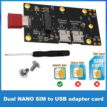 Dual SIM Su USB Adapterio plokštę M. 2 Raktas B USB3.0 Adapteris Plėtros Kortelę Su Dviguba NANO SIM Kortelių Lizdai
