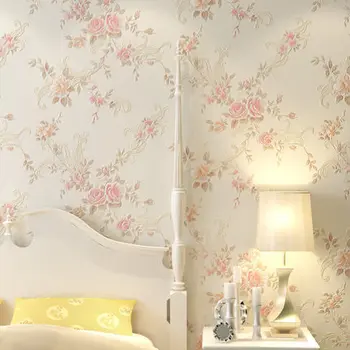 Europos Sielovados 3D Stereo neaustinių Tapetai Didelis Gėlių Stilius Žalia Kambarį Miegamojo Sienos Popieriaus Ritinio