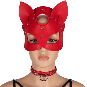 Fetish Goth Tvirtinimo Rankų Darbo Odos Pentagram Apdailos Halloween Mask Roleplay Moterų Diržas Cosplay Seksualus Šalies Rave Dėvėti Klubas
