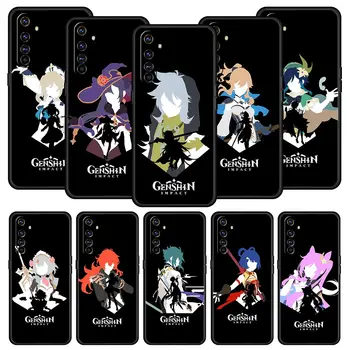 Genshin Poveikio Anime Kolega A54 5G Telefoną Atveju Realme 9 8 7 6 GT2 Pro 9i 8i C21 C3 C11 C25 Silikono Padengti A16 bamperis Coque
