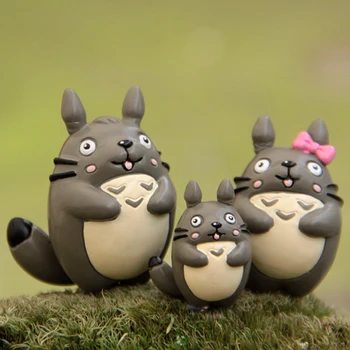 Ghibli Anime Totoro Visai Šeimai figūrėlių Stalo Puošyba, Modelį, Pasakos Sodo Moss Miniatiūros kawaii Namų Dekoro Priedai