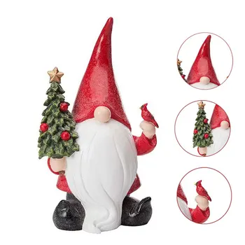 Gnome Santa Claus Paspaudę Paukščių Statula Balta Barzda Nykštukas Dervos Amatų Darbalaukio Biuro Reikmenys, Kalėdų Namų Puošybai