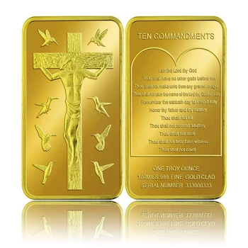 Jėzus kristus Aukso Juosta Jėzus Angelas 1 OZ 24K Aukso 999, Auksas, Plakiruoti tauriųjų metalų Baras Krikščionių Proginės Monetos