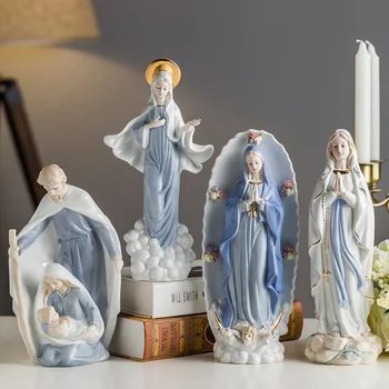 Kalėdų Krikščionių Katalikų piktogramą, Mergelės, Marijos, Bažnyčia, šeima, skulptūros, keramikos apdaila