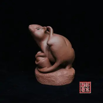 Kinija surinkimo yixing raudona molio Arbatos pet Ornamentas - pelės
