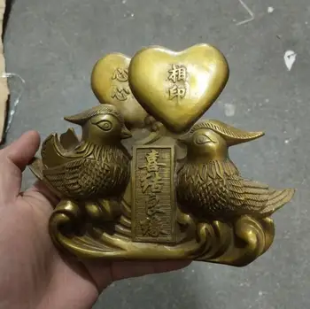 Kinijos žalvario archaize žalvario Mandarinų antis meilės statula#2