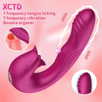 Klitorio Lyžis G-taško Dildo Vibratorius su 7 Galingas Režimai Clit Licker Klitorio Stimuliatorius Erotinis Sekso Žaislai Moterims, seksualus žaislai