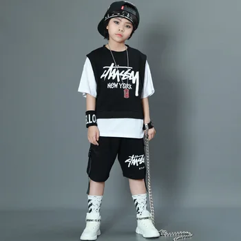 Korėjos Stiliaus Kietas Berniukas, Vaikų Drabužiai Coy Trumpas rankovėmis Vaikų Kostiumas Streetwear Vasaros Netikrą Du Berniukai Vasaros Drabužių