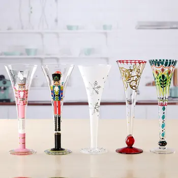 Kūrybos Rankomis Dažyti Kokteilio Stiklinę Šampano Taurė Vyno, Bokalas Už Degtinės Vestuvių Juostoje Namuose Viešbutis Drinkware