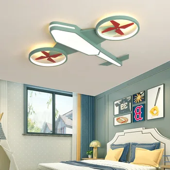Lėktuvo vaikų kambario šviestuvo berniukas, mergaitė, miegamojo lempa animacinių filmų kūrybos orlaivių šviesos kambaryje lempos LB12258