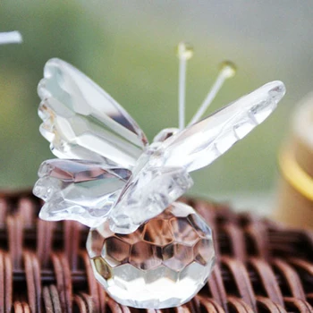 MagiDeal Aišku, Crystal Butterfly su Krištolo Rutulį Vestuvių Baby Shower Dovana Naudai