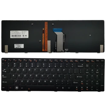 NAUJAS JAV nešiojamojo kompiuterio klaviatūra Lenovo IdeaPad Y580 Y580N Y580NT su apšvietimu 25207342 PK130N02C04