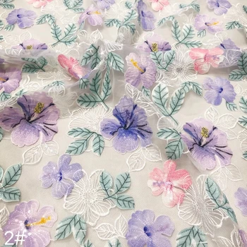 Naujausias mados stilius, pilnas gėlių siuvinėjimo nėrinių prancūzijos gėlių siuvinėjimo nėrinių Afrikos tiulio nėrinių šalis suknelė