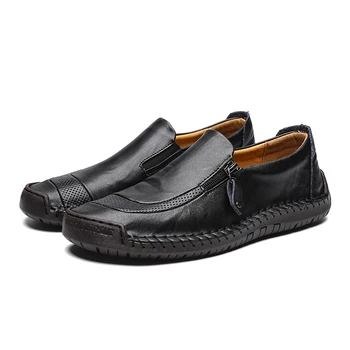 Odiniai batai, vyriški batai, vyriški laisvalaikio bateliai mados Joker banga batai šalies batų minkšto dugno kvėpuojantis batai vasarą 2021