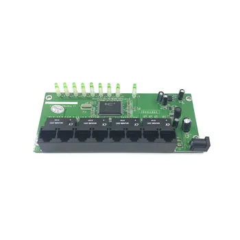 OEM 10 / 100mbps RJ45 8 Port Fast Ethernet Switch modulis Lan Hub MUMS, EU Plug 5v Adapteris Maitinimo Tinklo Jungiklio plokštė