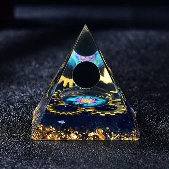 Orgone Piramidės Obsidianas Kvarco Srityje Chakra Pavarų Formos Energijos Magic Vision Orgonite 
