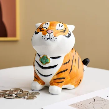 Piggy Bank Animacinių filmų Tigras Figūrėlės Pinigų Box Dovanų Šiaurės šalių Namų Dekoro talpinimo Pinigų Vaikams Monetos Turėtojas Vaikai Monetos Bankas