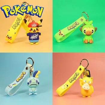 Pokemon Anime 1pcs Pikachu Kawaii Papuošalų, Žaislų PVC Metalo Keychains Vaikų Gimtadienio, Kalėdų Halloween Party Vaikams Dovanos