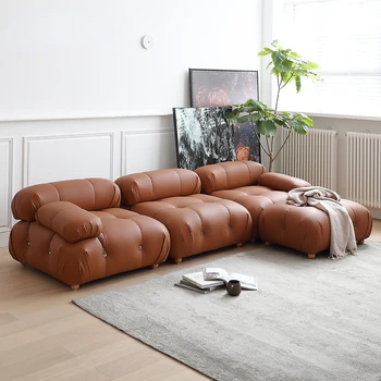 retro stiliaus debesis sofa-ins internete celebrity duona modulių deriniu, paprasta importuoti silikono odos sofos