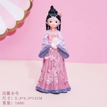 Senovės Kostiumas Kinų Stiliaus Hanfu Puošyba, Valdovų Rūmuose, Antikvariniai Baldai Cute Girl Širdies Kambarį Namo Apdaila Mini