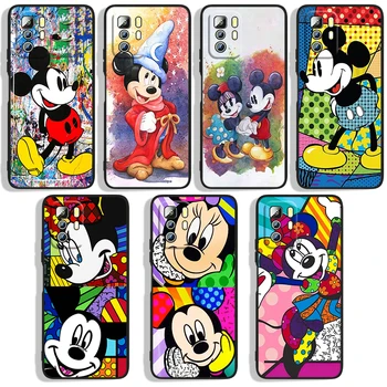 Spalva Disney Mickey Telefoną Atveju Xiaomi Redmi Pastaba 4X 5, 5A(32GB) 6 7 8T 8 9 9T 9Pro Max 9S Pro Black Iuxury Silikono Atgal Minkštas