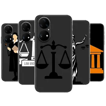 Teisės Studentas Teisininkas, Teisėjas Telefoną Atveju Huawei p50 P40 30 P20 10 9 8 Lite E Pro Plus Black Etui Coque Tapybos Hoesjes komiksų fa