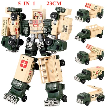 Transformacijos 5 IN 1 Karinių Automobilių Žaislai Bruticus Figūra, Robotas Deformacijos Veiksmų Skaičius, Inžinerijos, Transporto priemonės Modelis Vaikas Suaugusiųjų Dovana
