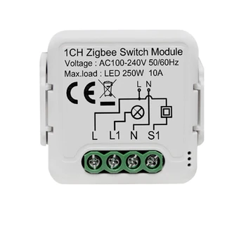 Tuya Zigbee Smart Switch Module Relay Smartlife Belaidžio Kontrolė Suderinama Alexa Namų Yandex Alice