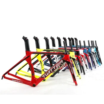 TWITTERC stabdžių greitai versiją ultra-light, spalva-keičiasi spalvinga vidinės linijos anglies pluošto lenktynių kelių dviratis dviračio rėmą