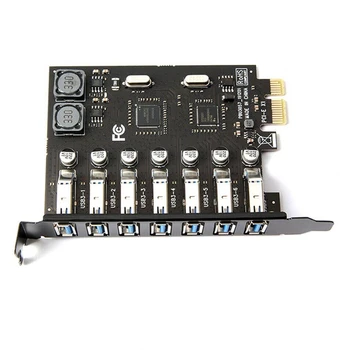 USB 3.0 PCI Express Adapter PCI-E Iki 7 USB 3 Prievadai Išplėtimo Plokštę Card Pcie PCI-E X1 Valdiklis, Keitiklis, Skirtas Staliniams