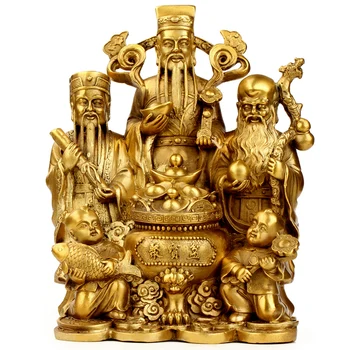 Vario ornamentu fukurokuju Buda talismanas dievas ilgaamžiškumas mammon turtų dievas statula Bronzinė budos Skulptūra pasisekė statulėlės