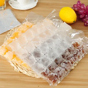Vienkartiniai ledo gaminimo maišelį savarankiškai sandarinimo plastiko ledo grotelės maišas, šlifavimo vandens įpurškimas ledo gaminimo šviežių saugojimo krepšys