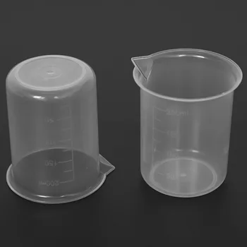 Virtuvės Lab Matavimo Stiklinę, skaidraus Plastiko Matavimo Puodelis Tirštėti su Bžūp Matavimo Ąsotis 200mL 2vnt