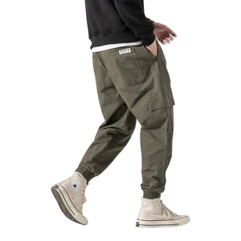 Vyrų Pusėje Kišenės Krovinių Kelnės Pavasarį, Rudenį Naujas Hip-Hop Atsitiktinis Bėgiojimo Kelnės Korėja Stiliaus Mados Streetwear Sweatpants