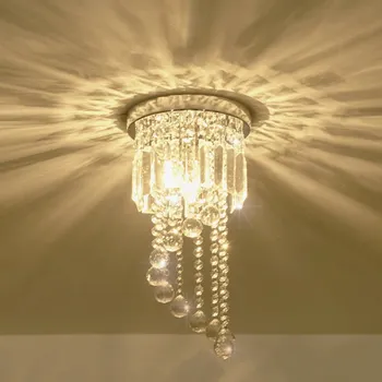 Šiuolaikinės apšvietimo blizgesio Kristalų LED lubų šviesos apšvietimo Šviestuvas, Lempa, Kristalai kambarį žibintai Miegamasis žibintai